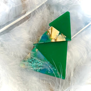 Brosche Origami-Weihnachtsbaum